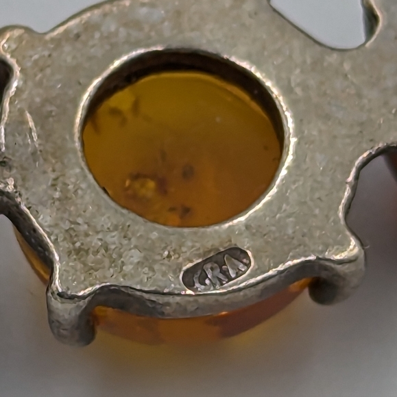 Beautiful Elegant Two tone BALTIC Amber Sterling Silver Dangles Necklace 16" lng - Picture 9 of 13